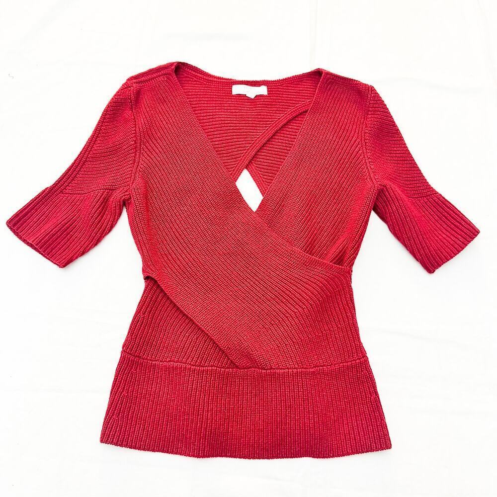Tome Criss Cross Cutout Sweater Red Size Medium